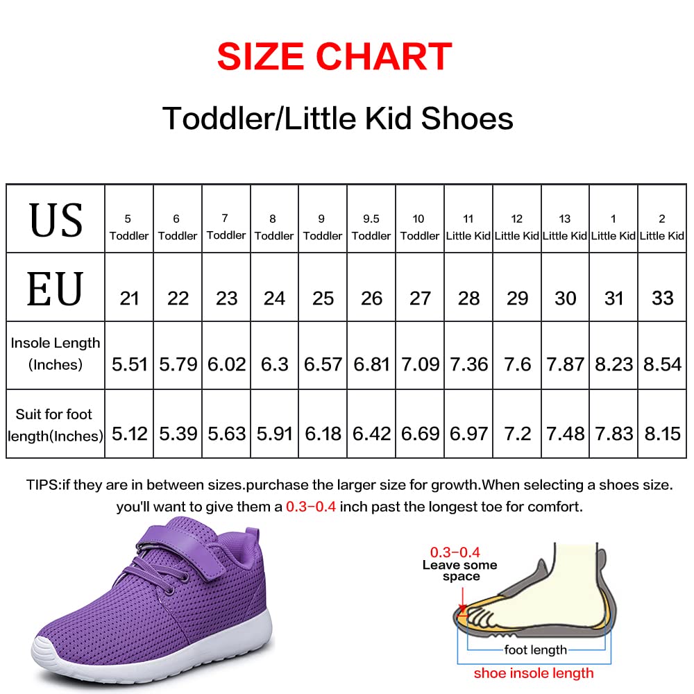 TOEDNNQI Boys Girls Sneakers Kids Lightweight Breathable Strap Athletic Running Shoes for Toddler/Little Kid/Big Kid