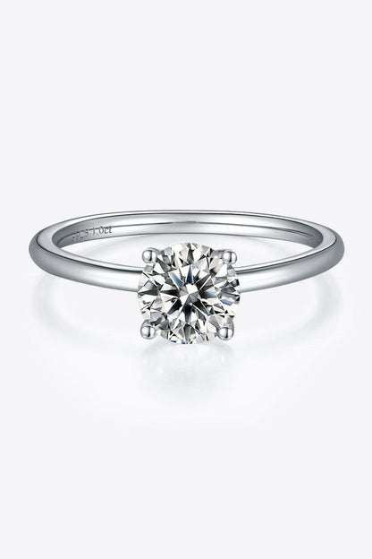 Stunning 1 Carat Moissanite Solitaire Ring in 925 Sterling Silver