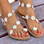 Stylish Daisy Open Toe Flat Sandals For Women