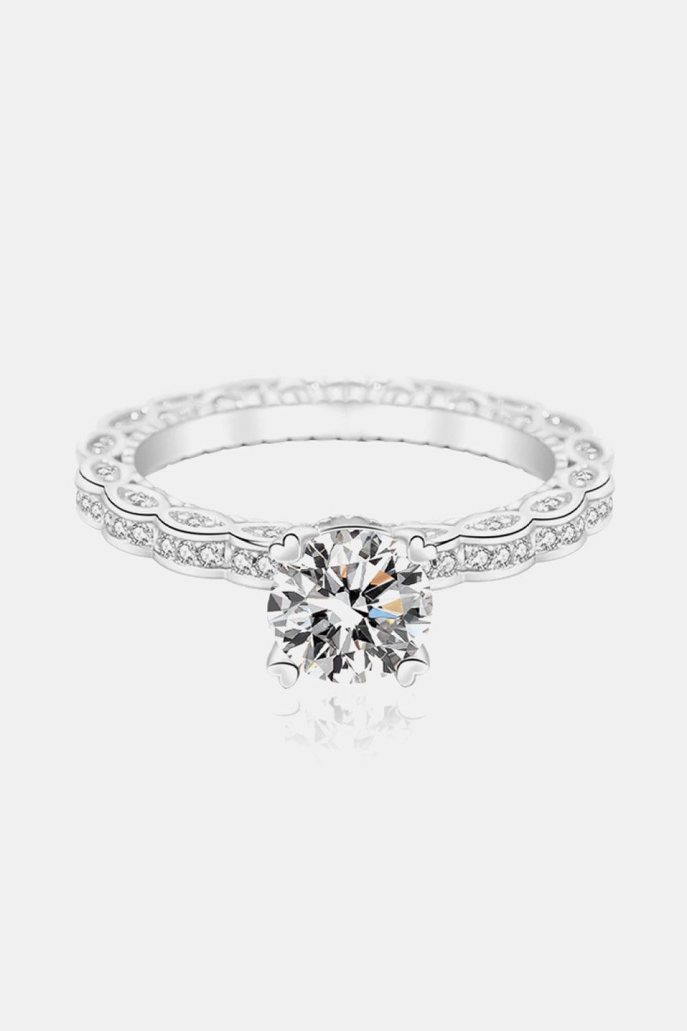 Elegant 1 Carat Moissanite Solitaire Ring in 925 Sterling Silver Setting