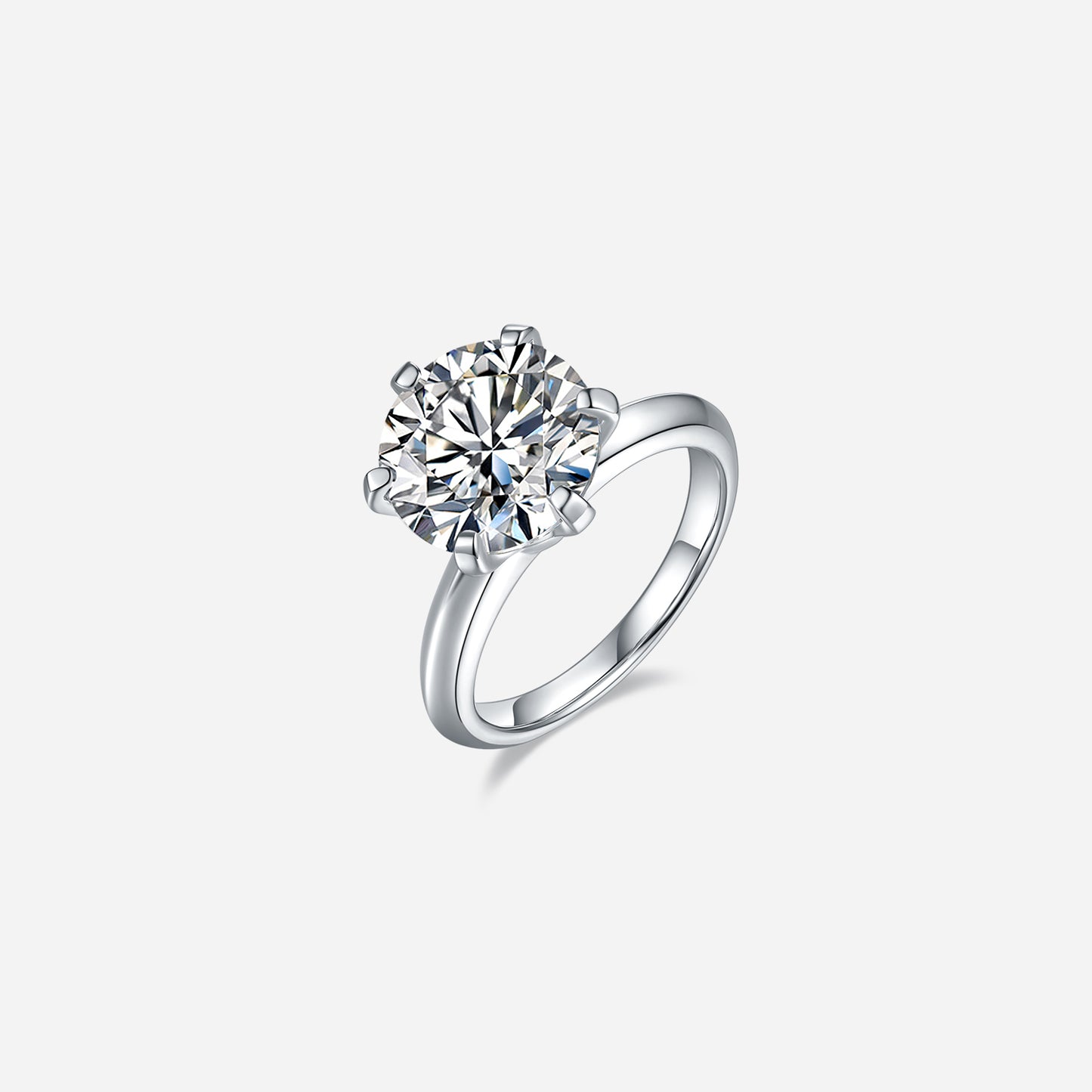 Elegant 5 Carat Moissanite Sterling Silver Ring