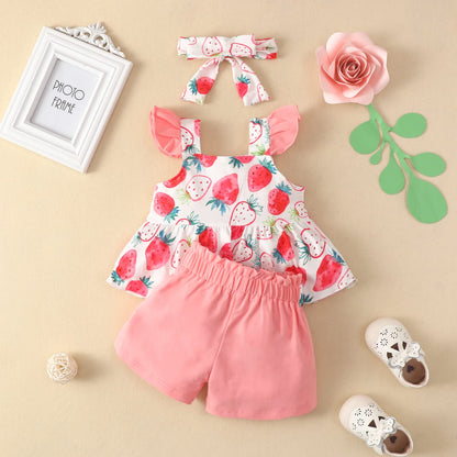 YOUNGER TREE Toddler Baby Girl Clothes Sleeveless Ruffle Bowknot Dress Top Shorts Set Summer Outfits for Little Kids Girls