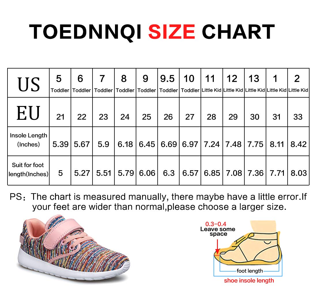 TOEDNNQI Boys Girls Sneakers Kids Lightweight Breathable Strap Athletic Running Shoes for Toddler/Little Kid/Big Kid