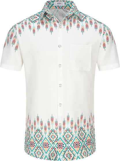 KYKU Men's Tribal Mexican Hawaiian Shirt - Unique Style and Vibrant Designs