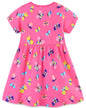 Bumeex Toddler Girl Clothes Cotton Casual Cartoon Print Short Sleeve Dress Girls Sundress 1-7 Years