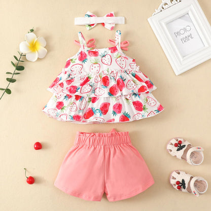 YOUNGER TREE Toddler Baby Girl Clothes Sleeveless Ruffle Bowknot Dress Top Shorts Set Summer Outfits for Little Kids Girls