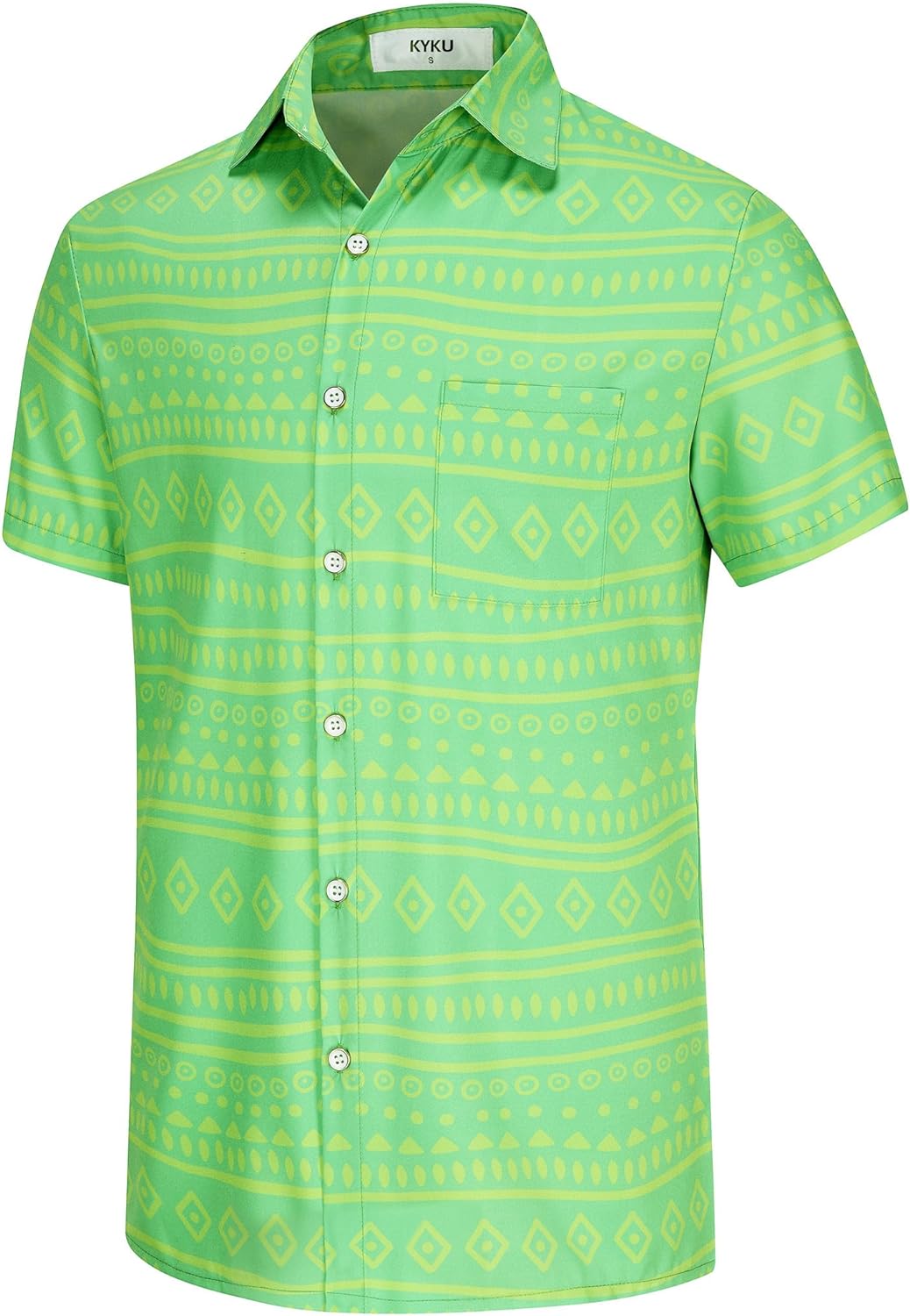 KYKU Aztec Tribal Ethnic Men's Resort Hawaiian 3D Printed Shirt - Vibrant Summer Style for Outdoor Vacation