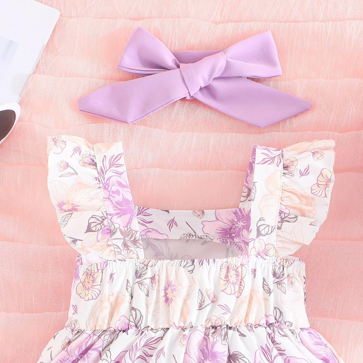 YOUNGER TREE Toddler Baby Girl Clothes Sleeveless Ruffle Bowknot Dress Top Shorts Set Summer Outfits for Little Kids Girls