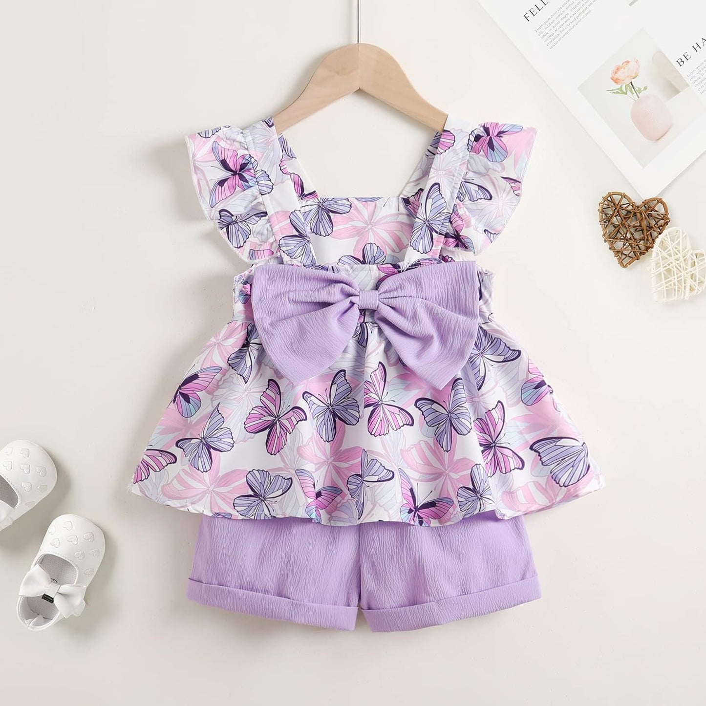 YOUNGER TREE Toddler Baby Girl Clothes Sleeveless Ruffle Bowknot Dress Top Shorts Set Summer Outfits for Little Kids Girls