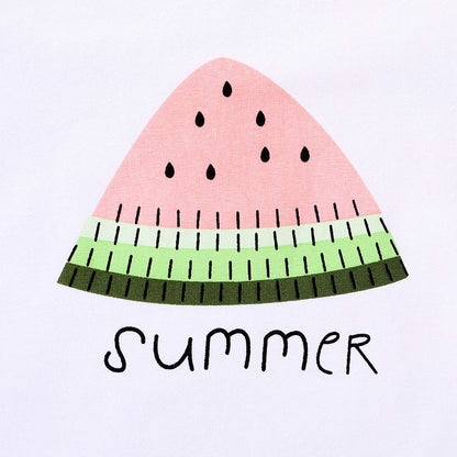 YOUNGER TREE Toddler Baby Girls Clothes Watermelon T-shirt + Linen Shorts with Belt Cute Summer Short Set