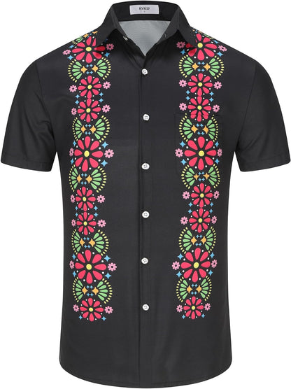 KYKU Men's Tribal Mexican Hawaiian Shirt - Unique Style and Vibrant Designs