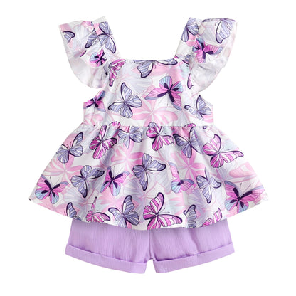 YOUNGER TREE Toddler Baby Girl Clothes Sleeveless Ruffle Bowknot Dress Top Shorts Set Summer Outfits for Little Kids Girls