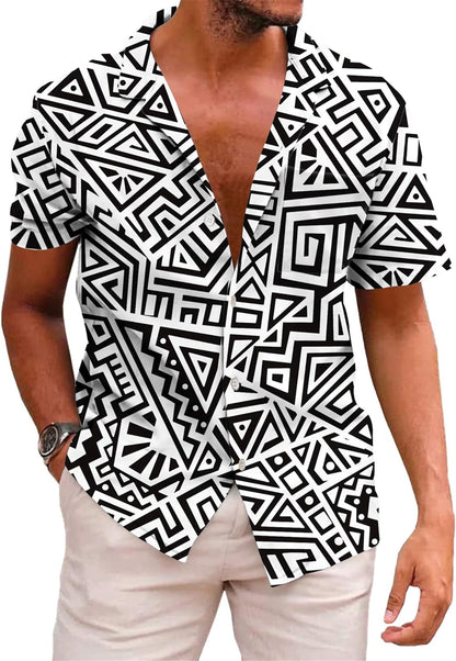 KYKU Men's Tribal Mexican Hawaiian Shirt - Unique Style and Vibrant Designs