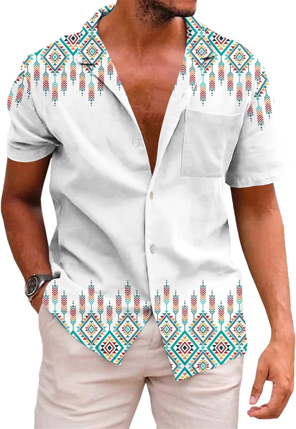 KYKU Men's Tribal Mexican Hawaiian Shirt - Unique Style and Vibrant Designs