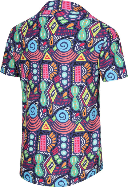 KYKU Aztec Tribal Ethnic Men's Resort Hawaiian 3D Printed Shirt - Vibrant Summer Style for Outdoor Vacation