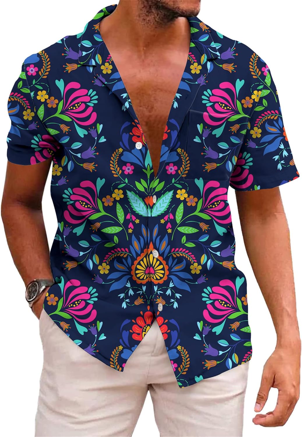 KYKU Men's Tribal Mexican Hawaiian Shirt - Unique Style and Vibrant Designs