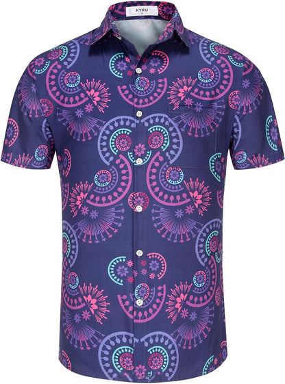 KYKU Men's Tribal Mexican Hawaiian Shirt - Unique Style and Vibrant Designs