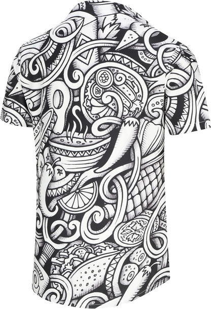 KYKU Aztec Tribal Ethnic Men's Resort Hawaiian 3D Printed Shirt - Vibrant Summer Style for Outdoor Vacation