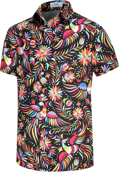 KYKU Men's Tribal Mexican Hawaiian Shirt - Unique Style and Vibrant Designs