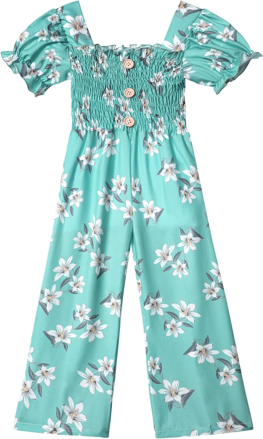 Girly Chic: Girls' Flutter Sleeve Jumpsuit Romper with Adjustable Waist