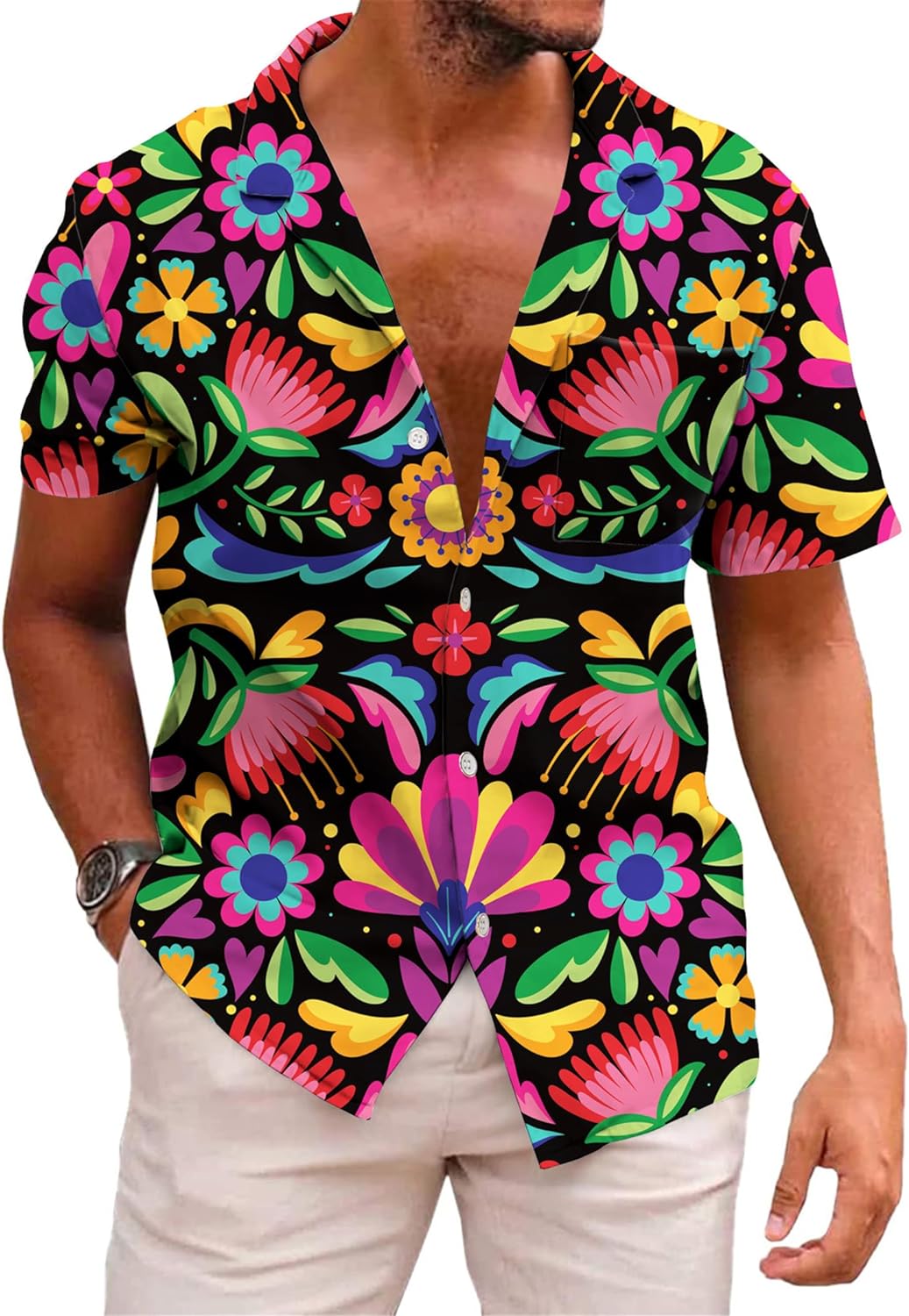 KYKU Men's Tribal Mexican Hawaiian Shirt - Unique Style and Vibrant Designs