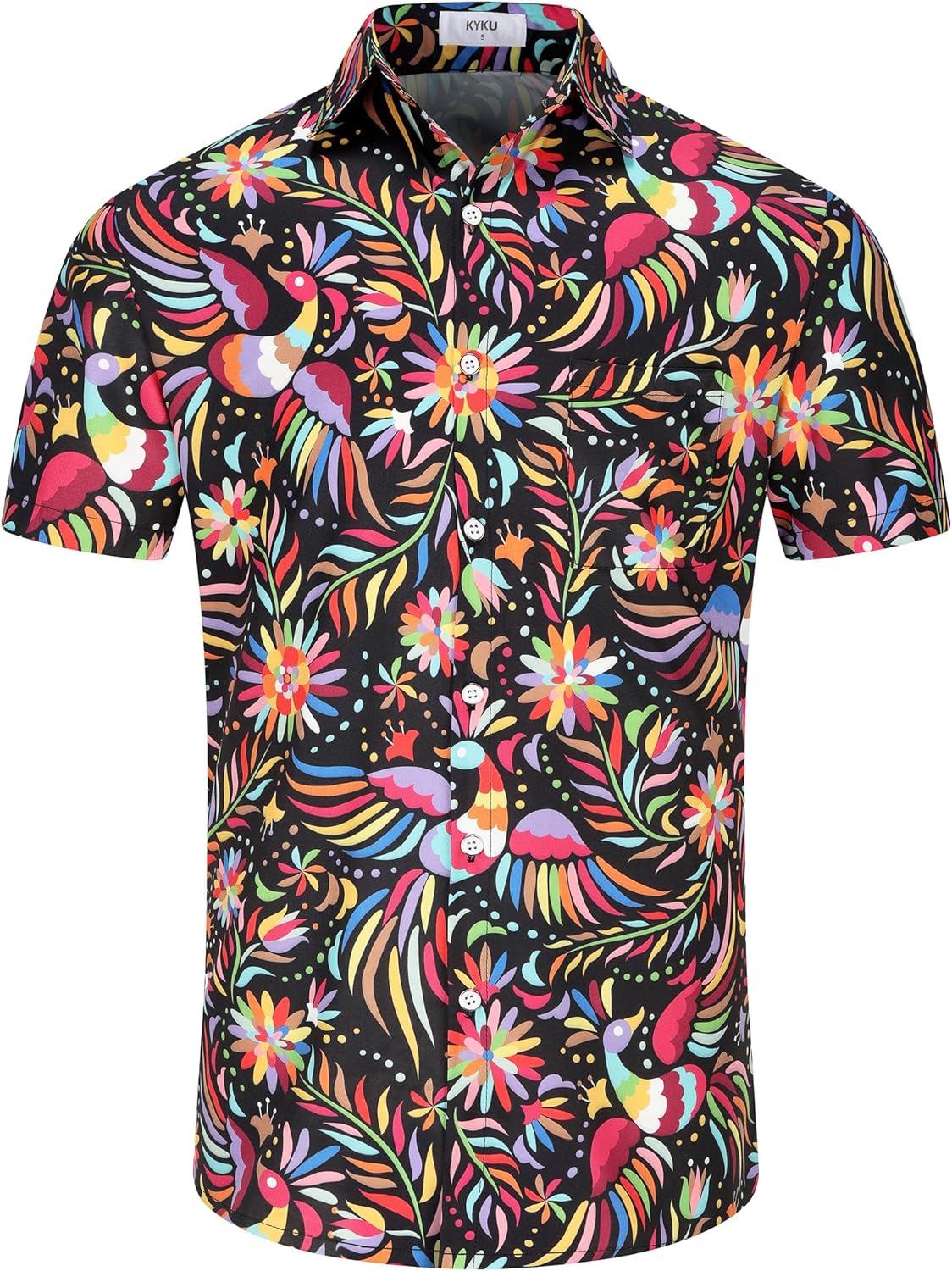 KYKU Aztec Tribal Ethnic Men's Resort Hawaiian 3D Printed Shirt - Vibrant Summer Style for Outdoor Vacation