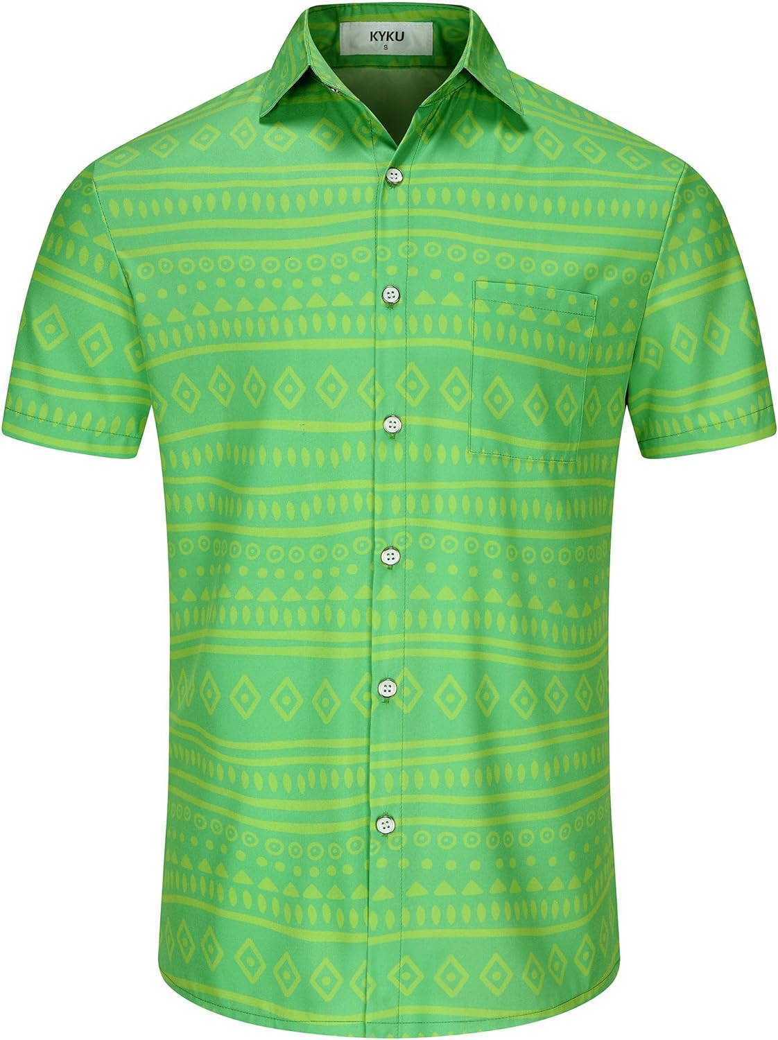 KYKU Aztec Tribal Ethnic Men's Resort Hawaiian 3D Printed Shirt - Vibrant Summer Style for Outdoor Vacation