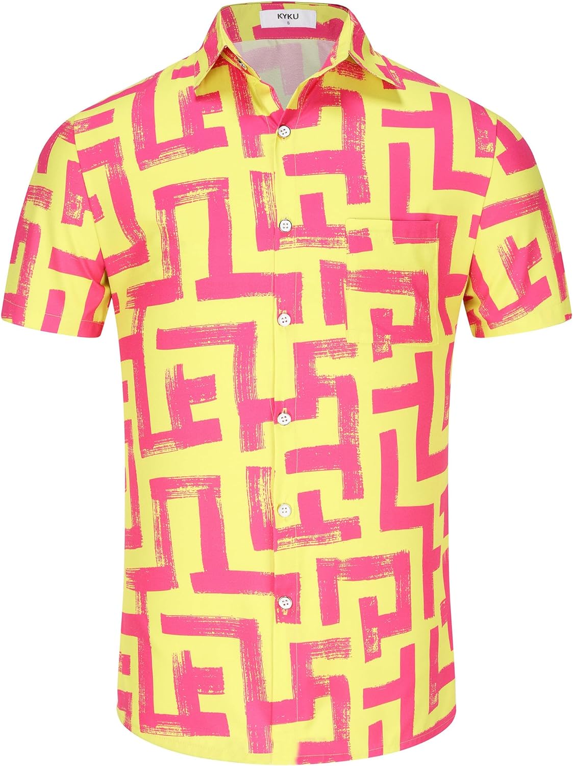 KYKU Aztec Tribal Ethnic Men's Resort Hawaiian 3D Printed Shirt - Vibrant Summer Style for Outdoor Vacation