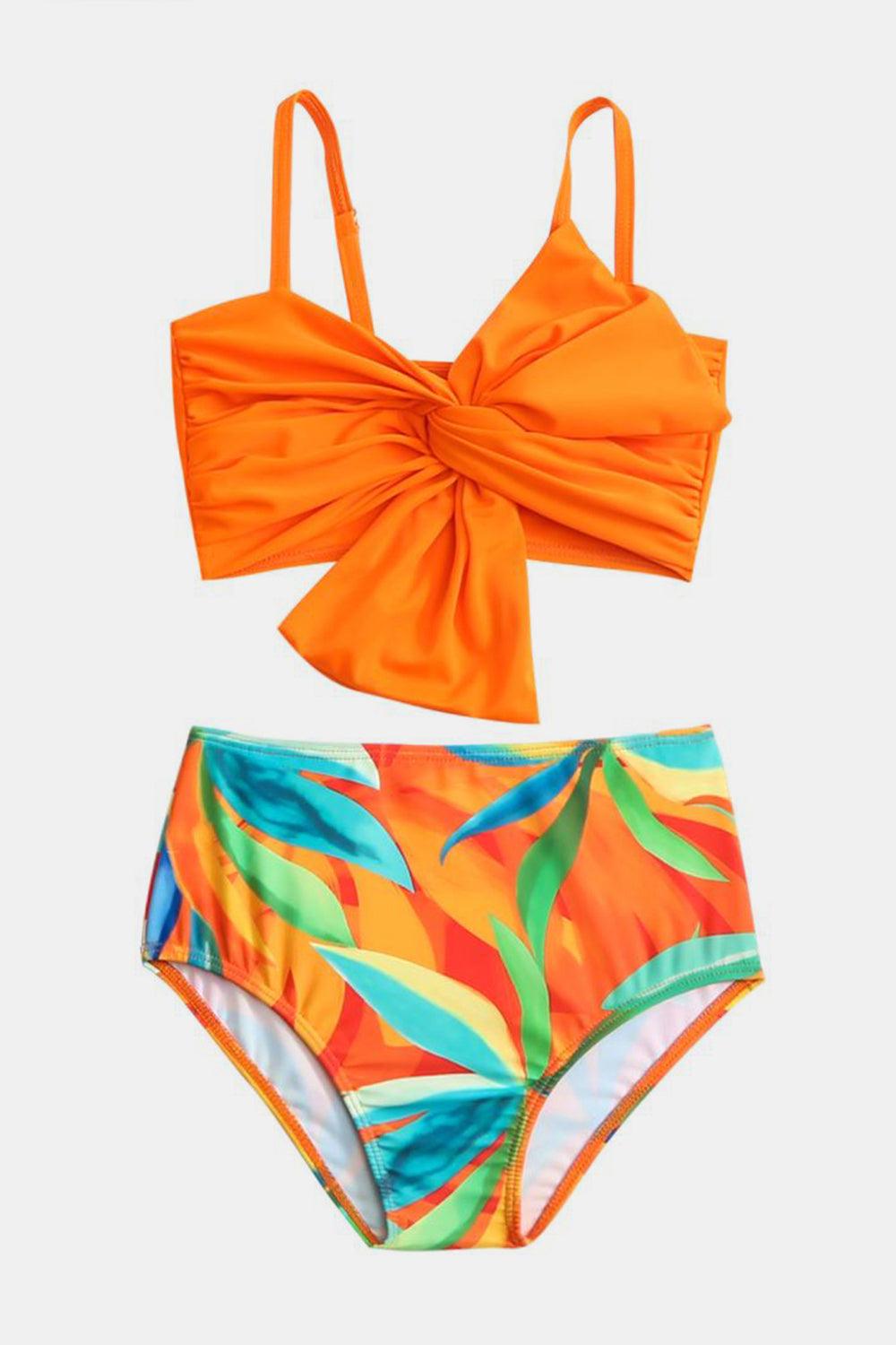 Twisted Spaghetti Strap Two-Piece Swim Set - KevRow5760