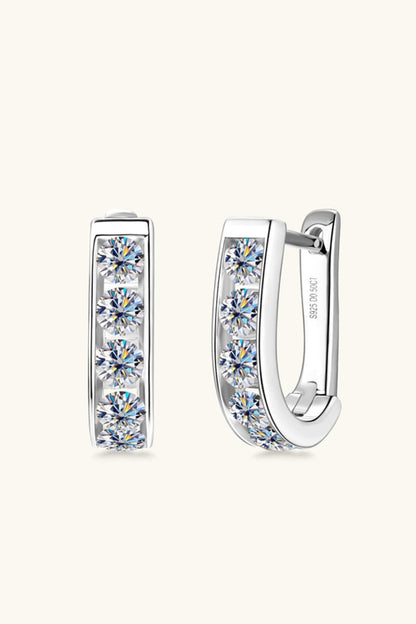 Sparkling 1 Carat Moissanite 925 Sterling Silver Earrings