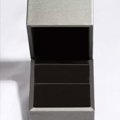 Stylish silver and black jewelry box showcasing elegant design