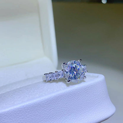 Stunning 3 Carat Moissanite Sterling Silver Rings