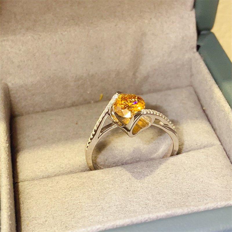 Beautiful citrine gemstone ring set in sterling silver with decorative detailing