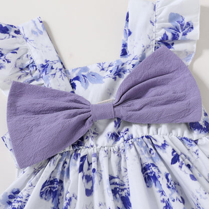 YOUNGER TREE Toddler Baby Girl Clothes Sleeveless Ruffle Bowknot Dress Top Shorts Set Summer Outfits for Little Kids Girls