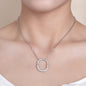 925 Sterling Silver Inlaid Moissanite Pendant Necklace - KevRow5760