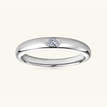 925 Sterling Silver Inlaid Moissanite Ring - KevRow5760