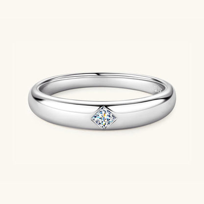 925 Sterling Silver Inlaid Moissanite Ring - KevRow5760