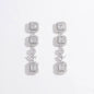 925 Sterling Silver Inlaid Zircon Geometric Dangle Earrings - KevRow5760