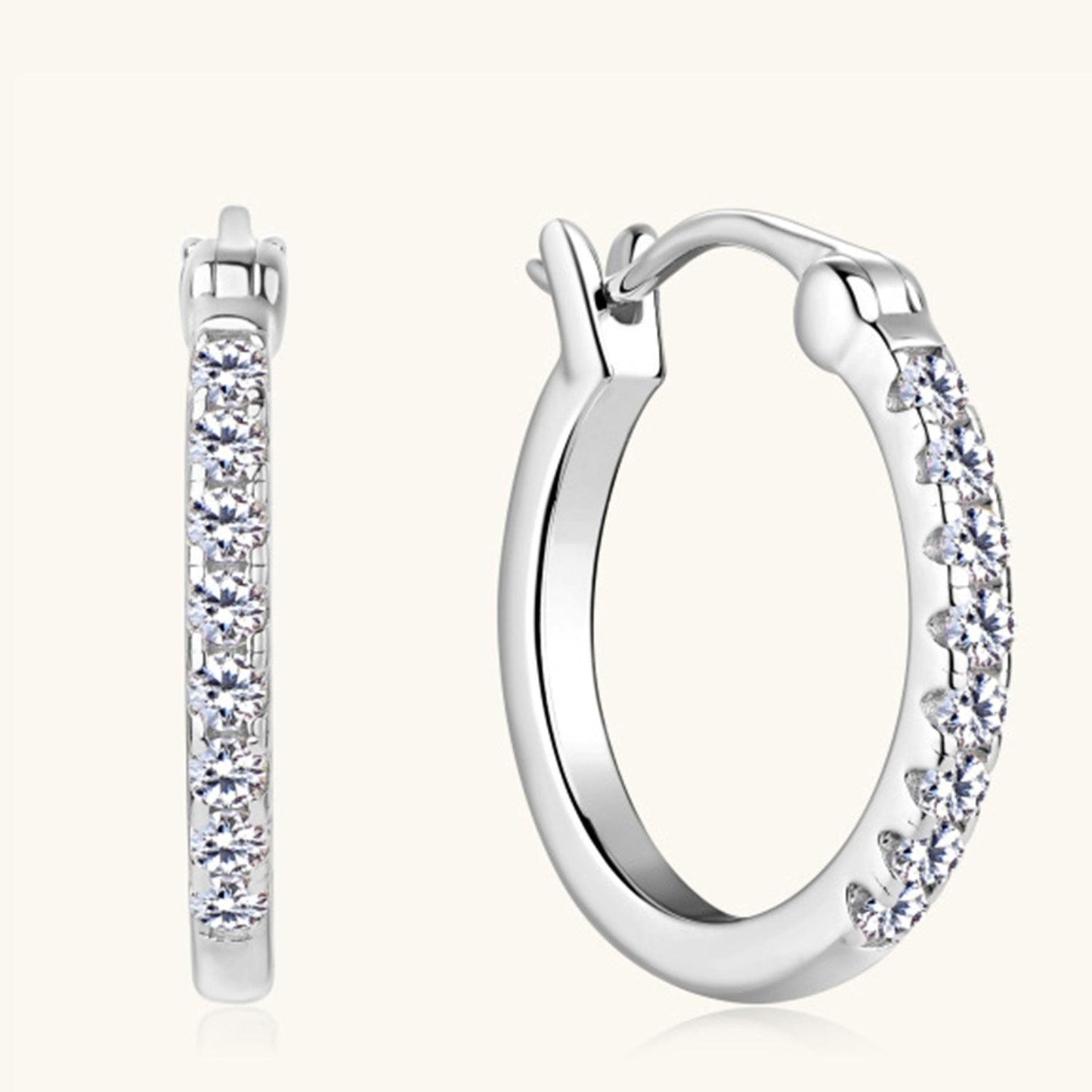 925 Sterling Silver Moissanite Huggie Earrings - KevRow5760