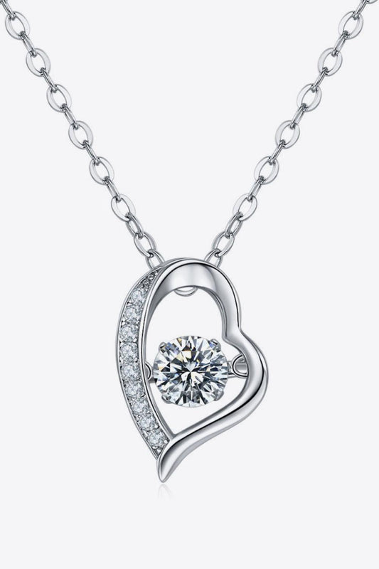 925 Sterling Silver Moissanite Pendant Necklace - KevRow5760