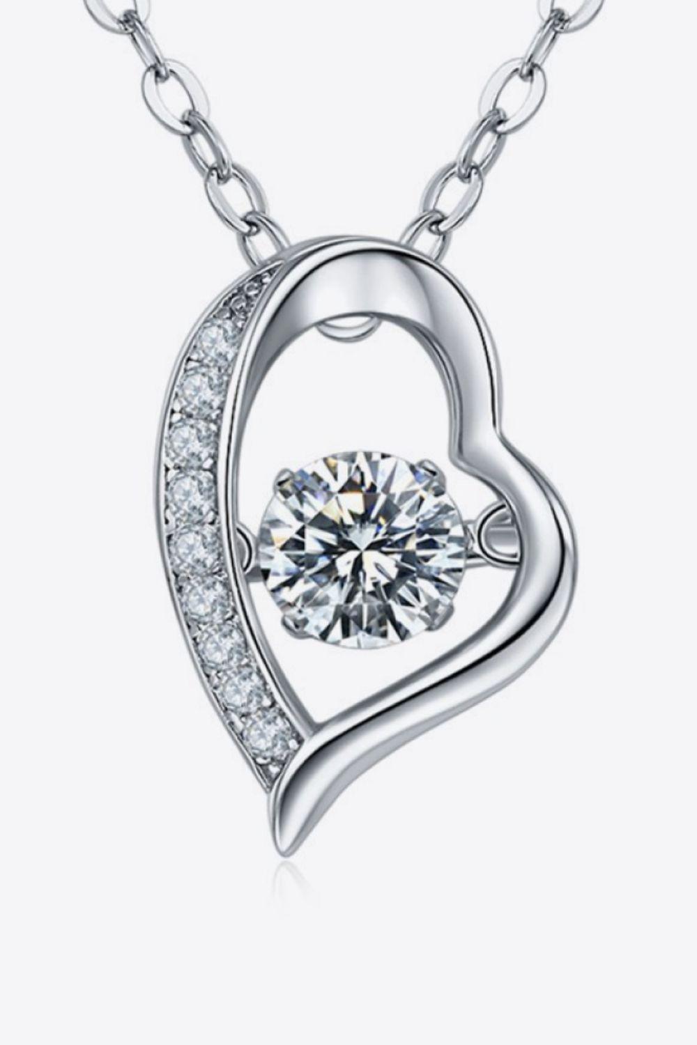 925 Sterling Silver Moissanite Pendant Necklace - KevRow5760