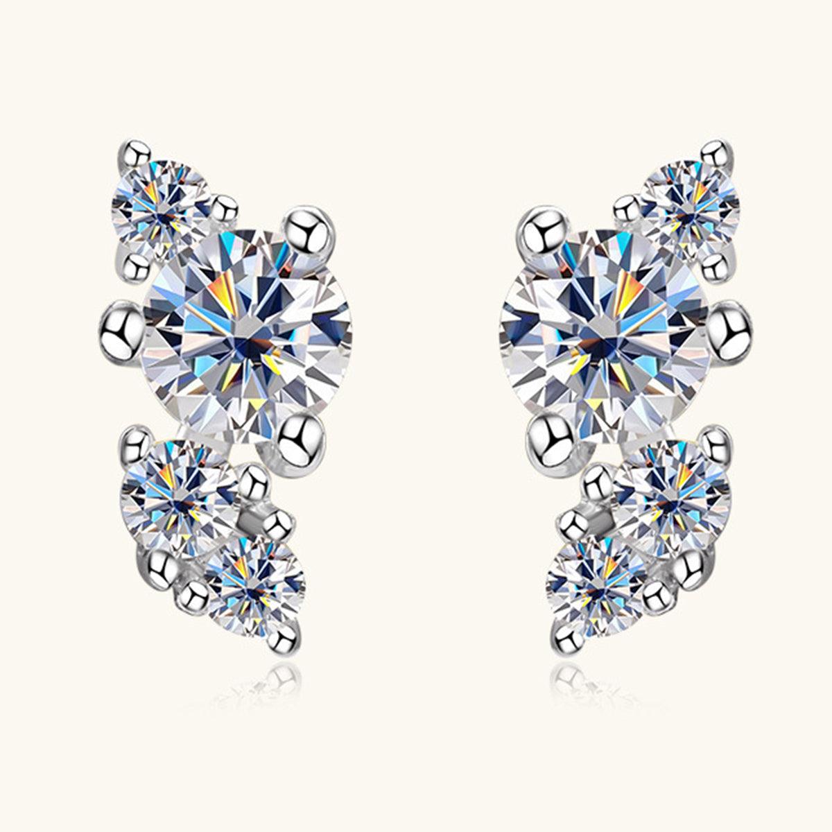 925 Sterling Silver Moissanite Stud Earrings - KevRow5760