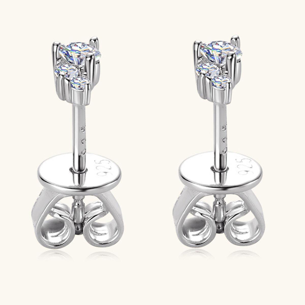 925 Sterling Silver Moissanite Stud Earrings - KevRow5760