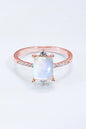 925 Sterling Silver Square Moonstone Ring - KevRow5760