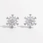 925 Sterling Silver Zircon Snowflake Earrings - KevRow5760