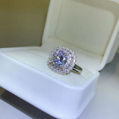 Stunning 2 Carat Moissanite Silver Ring