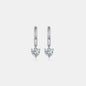 Elegant 1 Carat Moissanite Heart Sterling Silver Earrings