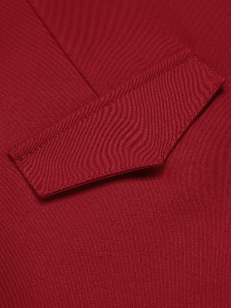 a close up view of a red shirt