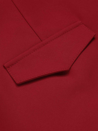 a close up view of a red shirt