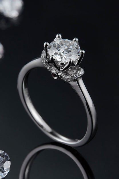 Elegant diamond engagement ring with sparkling center stone set in sleek sterling silver band